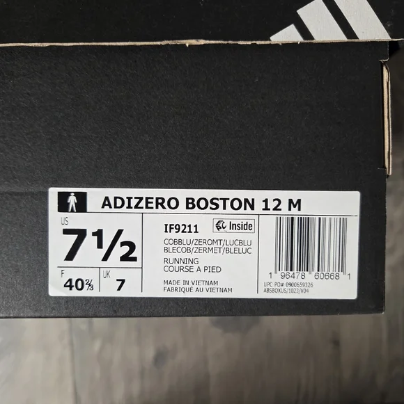 ADIDAS Adizero Boston 12 Running Shoes M 7.5 / W 9 Blue 4 Miles $160 - Picture 4 of 11